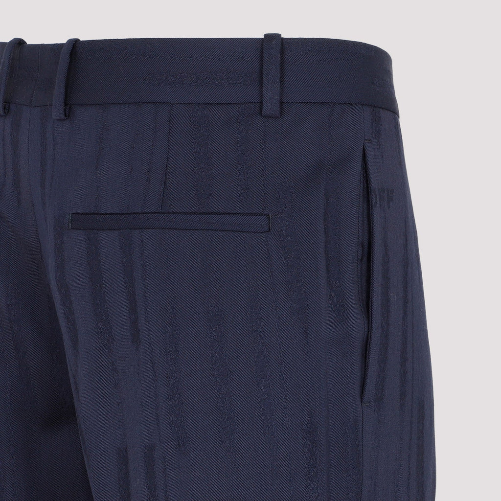 Off White Shibori Jacquard Slim Pant Men
