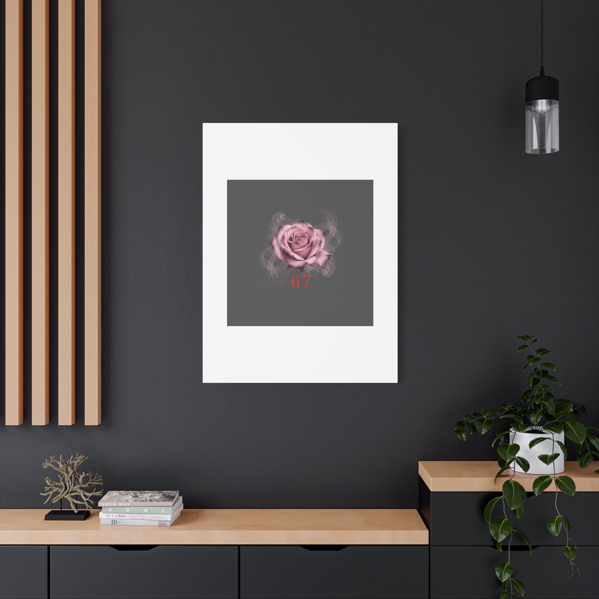 6 7 Valentine's Canvas | Viral Gothic Rose Wall Art | 6 7 Meaning Dark Romance
