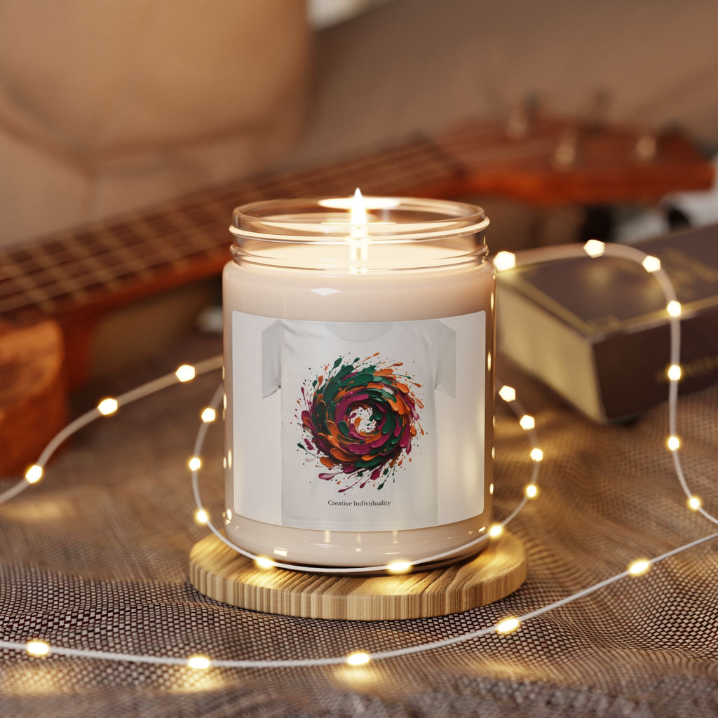Painterly Abstract Floral Candle | Scented Soy 9oz, Artsy Brushstroke Jar