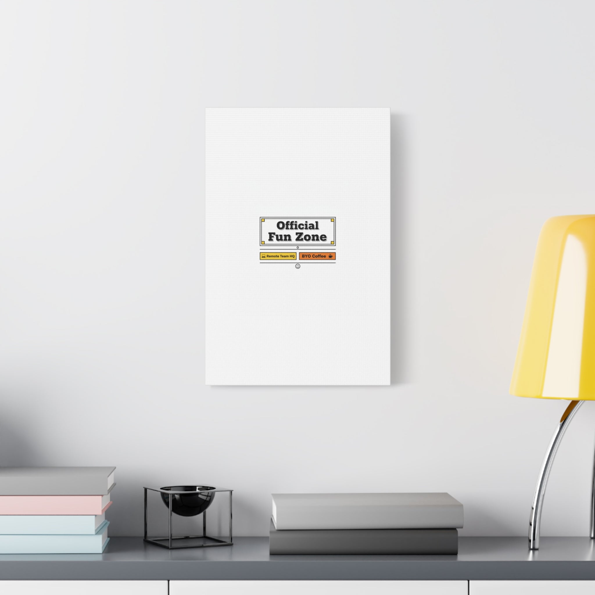 Official Fun Zone Canvas, Office Sign Parody, Workplace Humor, Notice Label