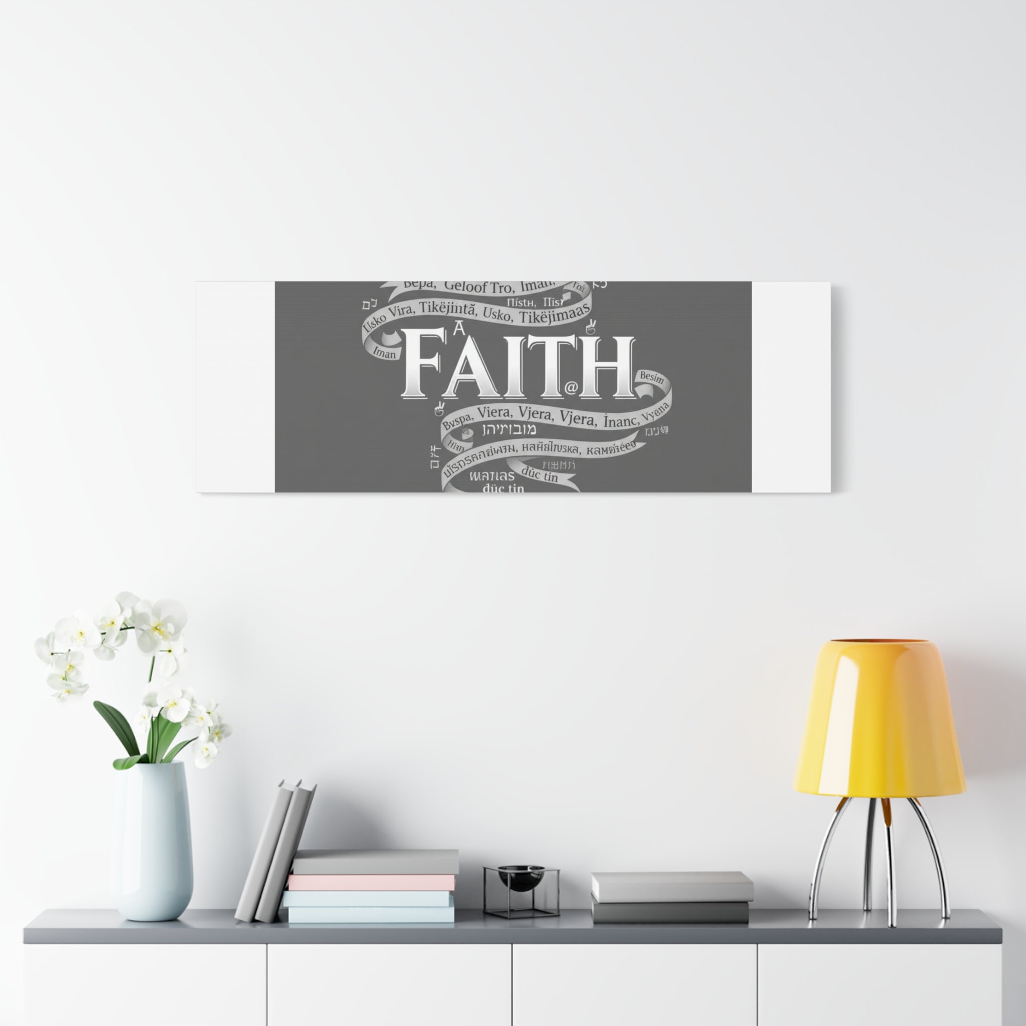 handwritten faith ribbon Canvas | sketch aesthetic, doodle design