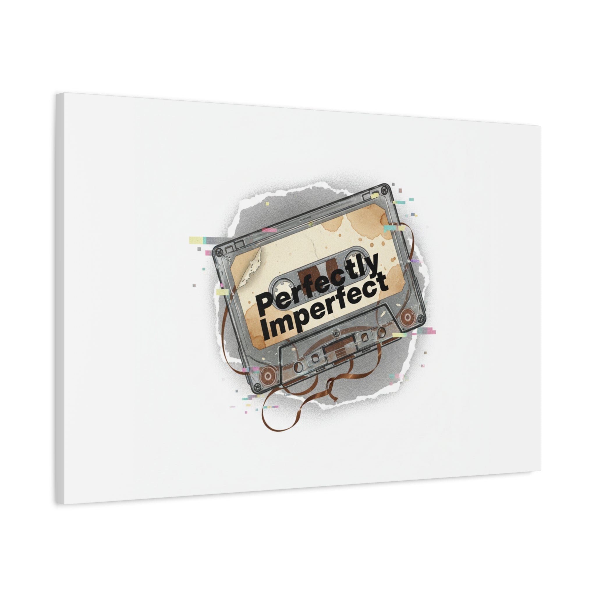 Perfectly Imperfect Cassette, Canvas Print | Analog Error, glitch art static