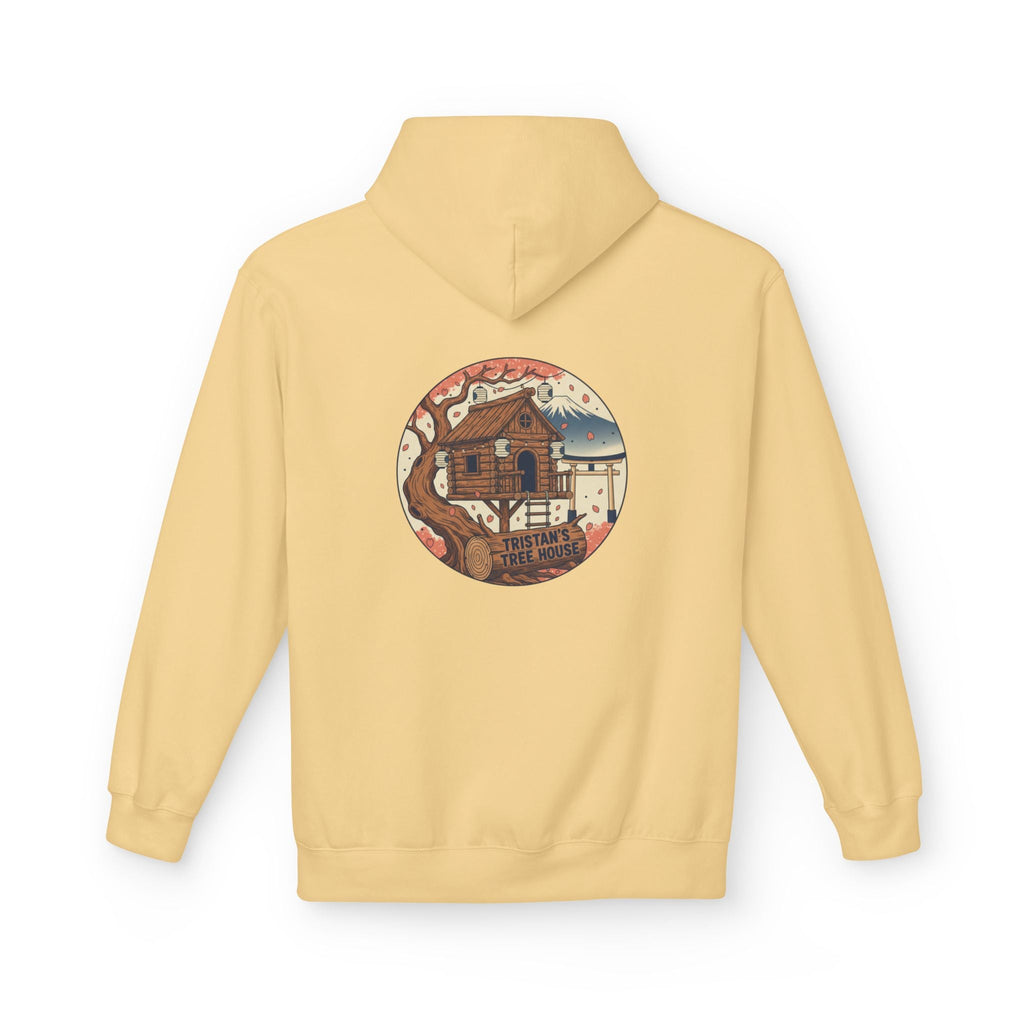Hoodie — “Love is a Universal Language” Cozy Retro Cabin Graphic Hoodie