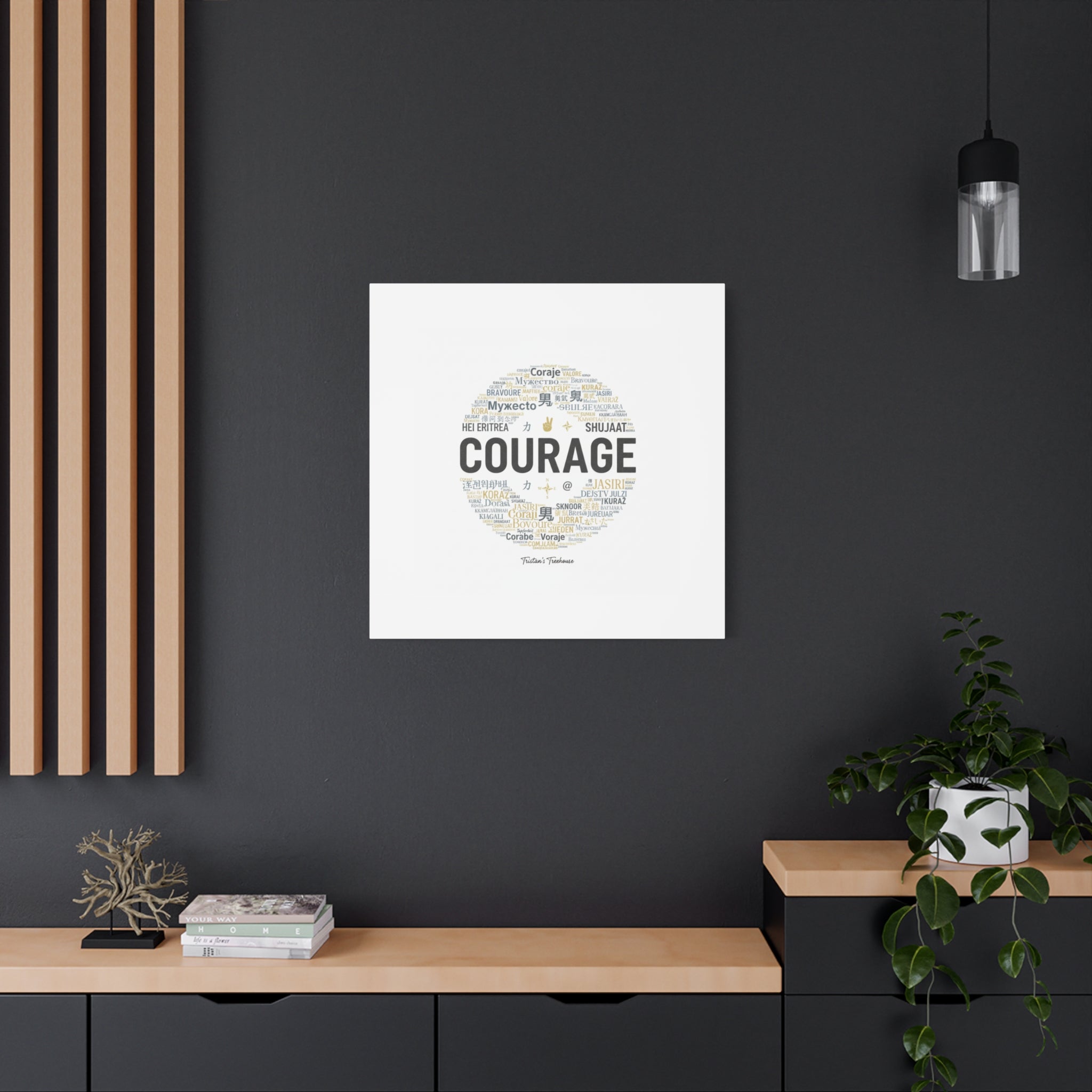 Courage Word Cloud Canvas | Fresh-Start Minimalism art print