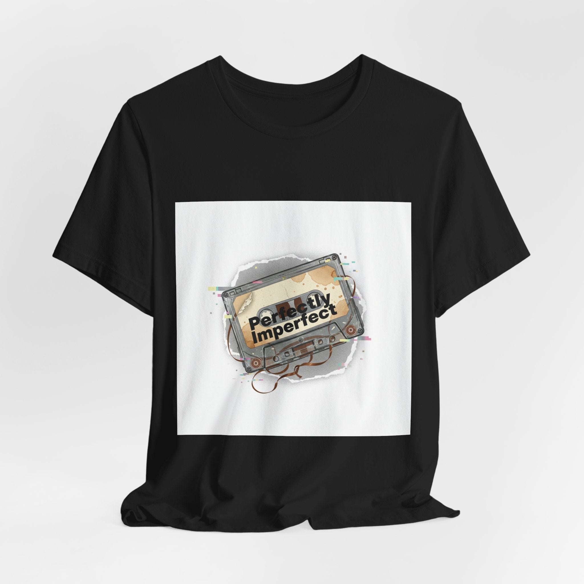 Glitch Cassette 'Perfectly Imperfect' Tee | glitch art shirt, retro tech nostalgic