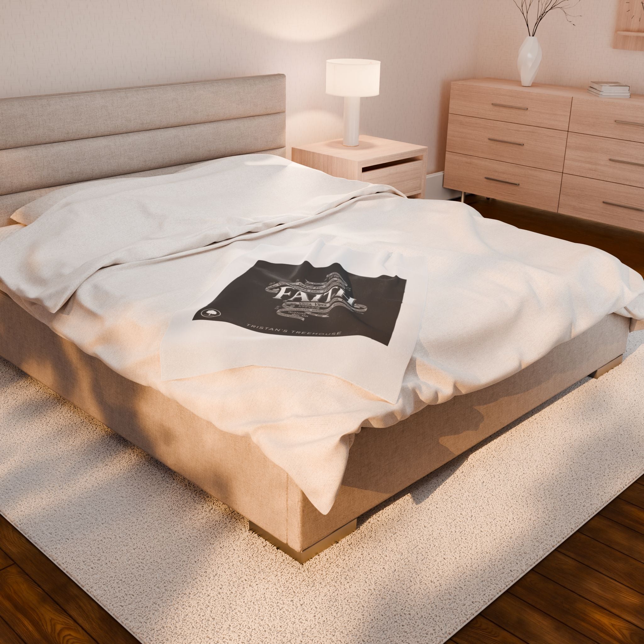 handwritten faith doodle blanket | velveteen plush blanket