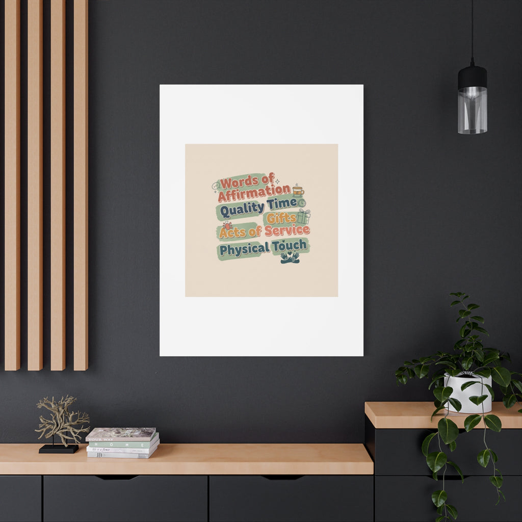 Love Languages List Matte Canvas Wall Art | love language meme, relationship humor