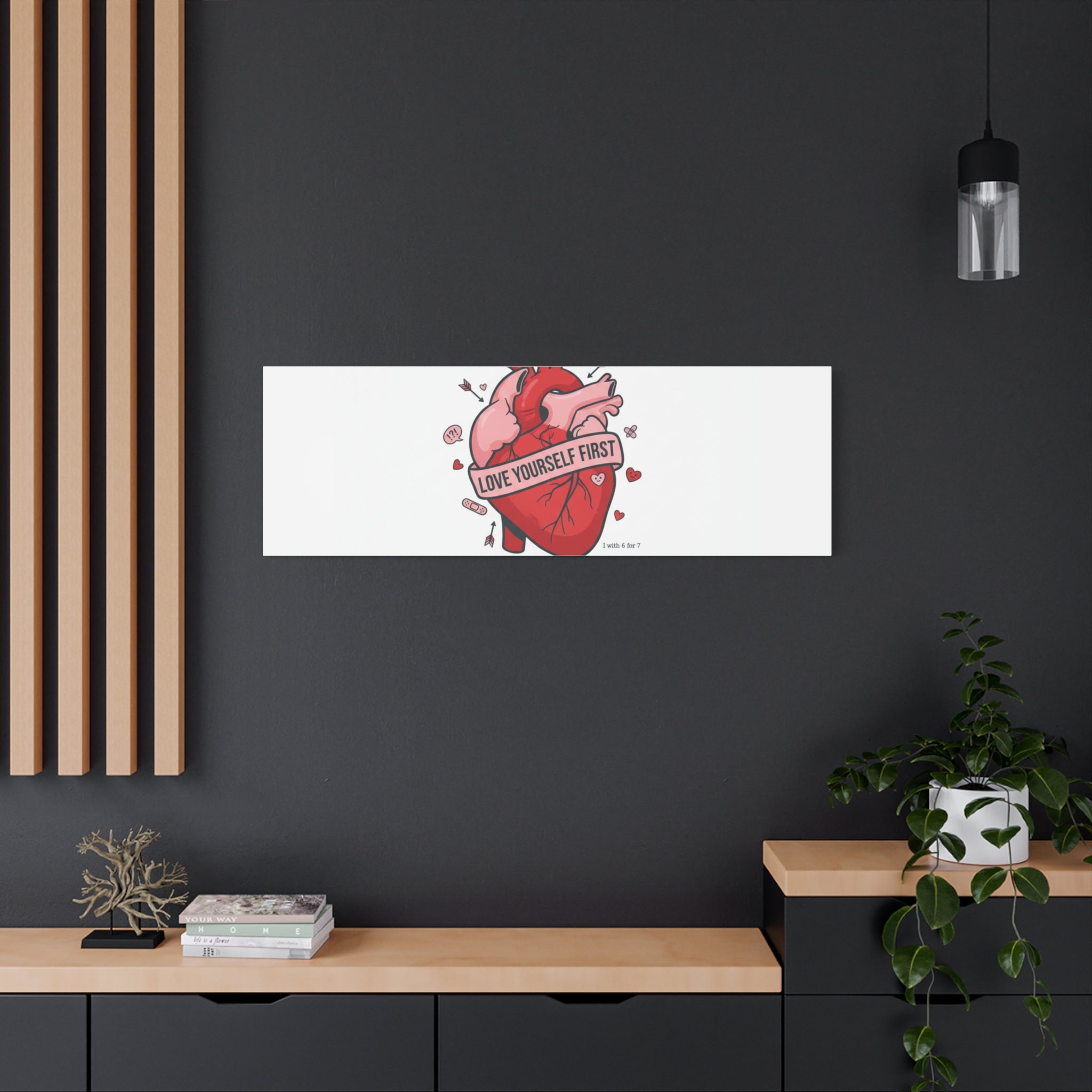 Love Yourself First Canvas, Hearts-with-a-Twist, Anti-Valentine Art