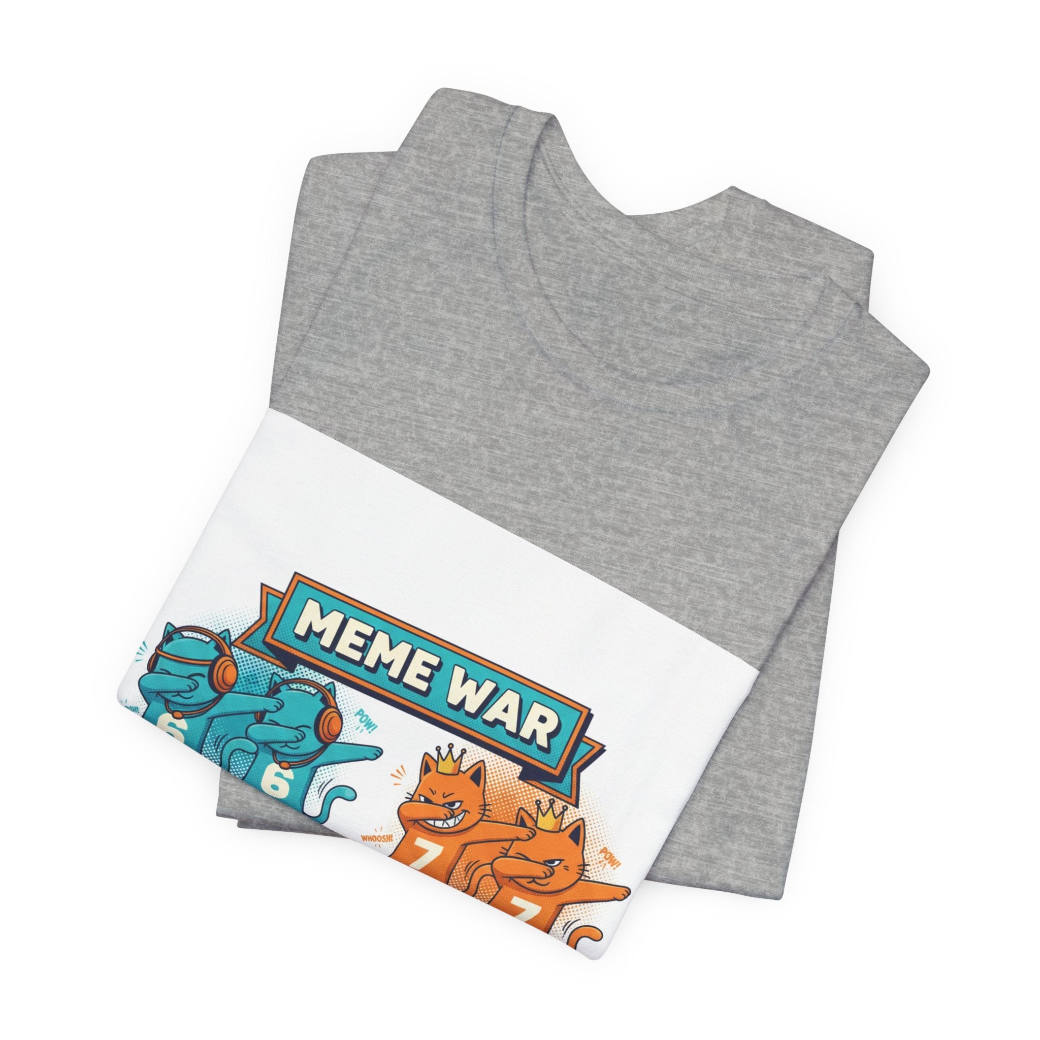 Meme War Cats Dabbing T-Shirt — Six vs. Seven Funny Graphic Tee
