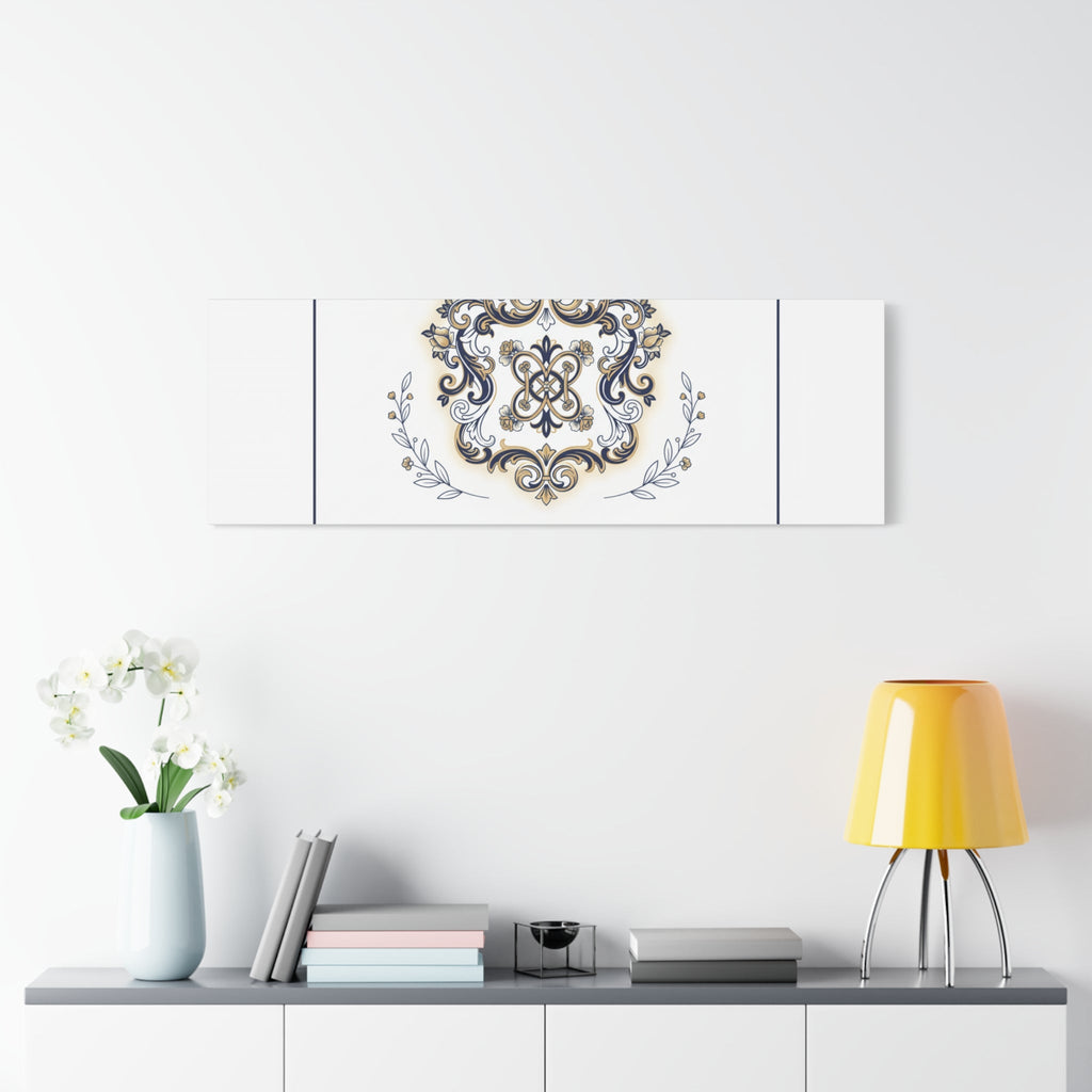 Ornate Brooch Emblem Canvas | Vintage Formalwear Accents, Baroque Print