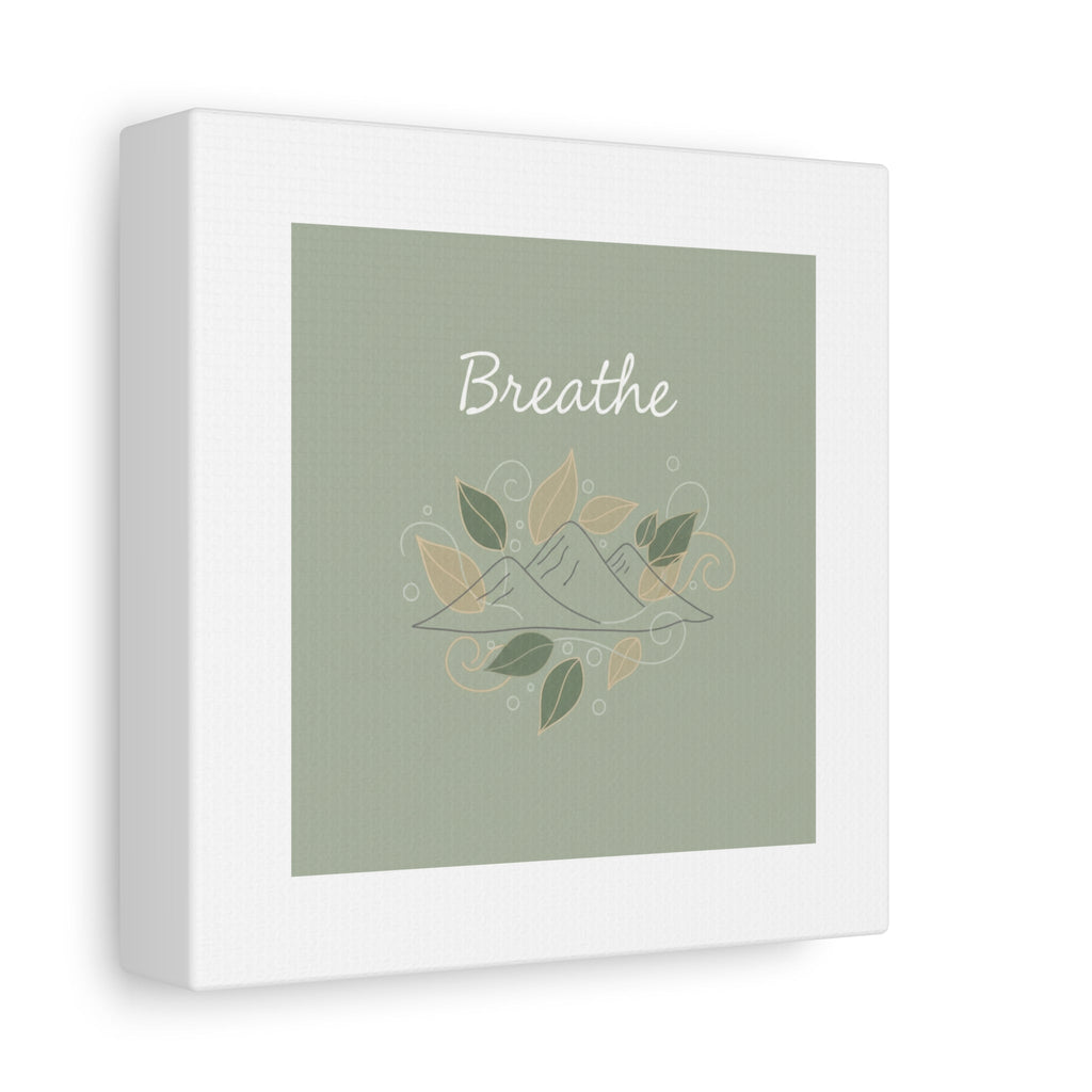 Breathe Mountain Line Canvas | Nature Symbols, Minimal Forest Wall Art