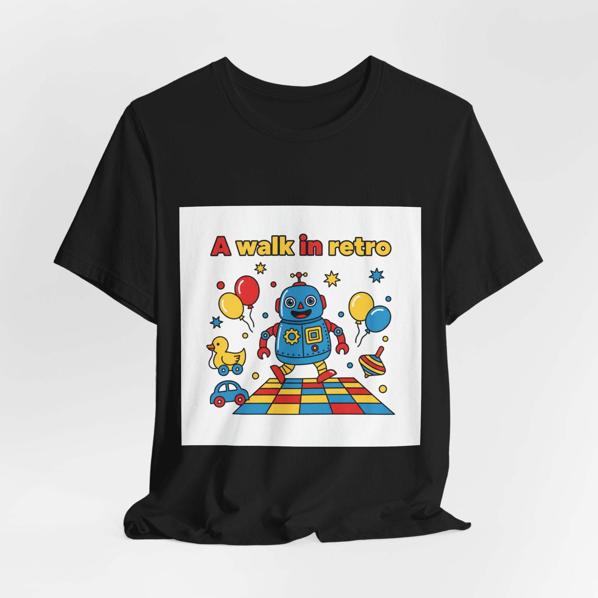 Retro Robot Toy Graphic Tee | Throwback Kid, Primary Colors