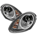 SPYDER Porsche Cayman 05-08 Projector Headlights - Halogen Model Only - Grey PRO-YD-P98705-DRL-GY 5083180