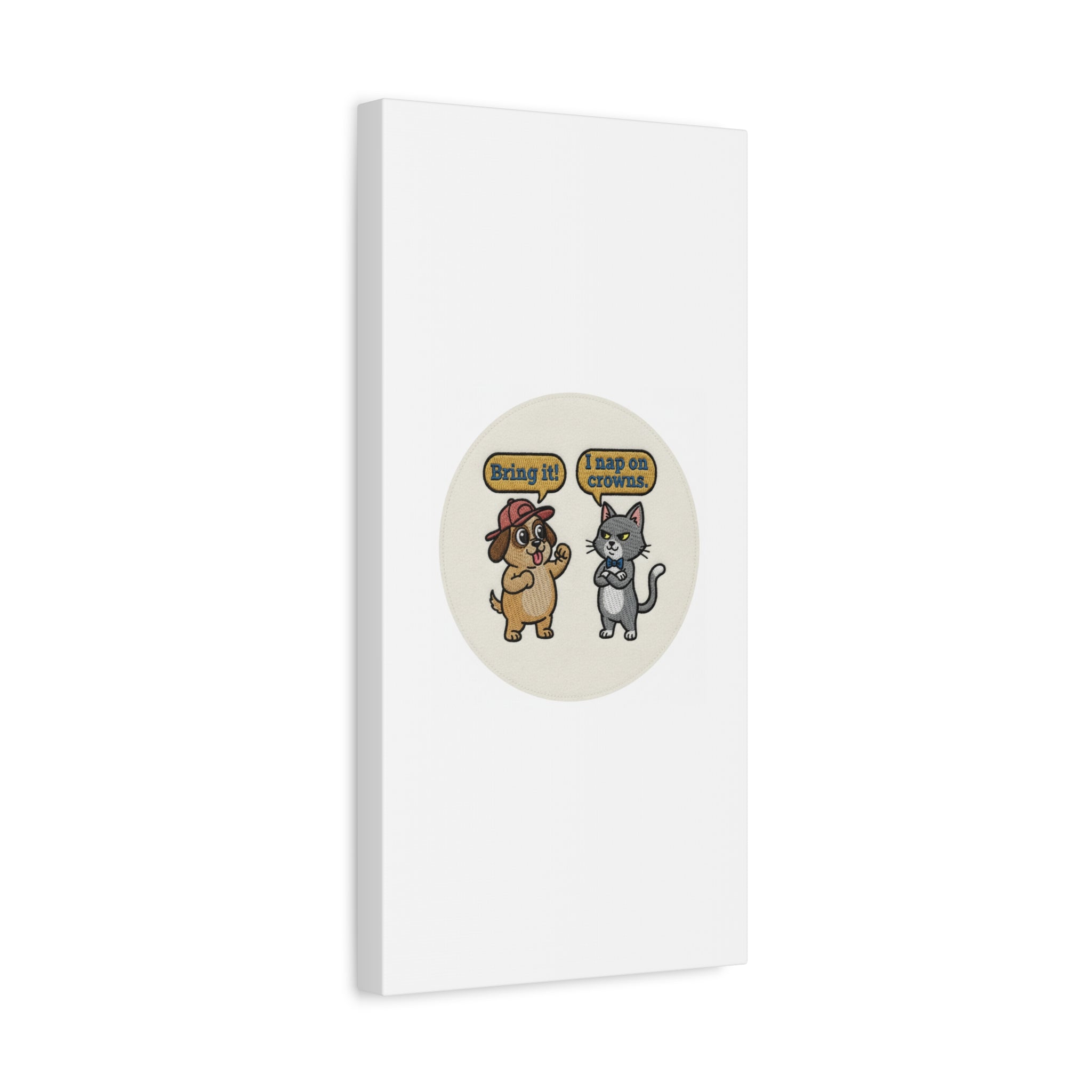 Funny Cat vs Dog Canvas | Pet Rivalry Wall Art
