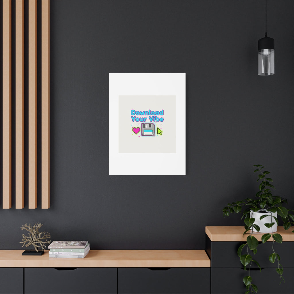 Download Your Vibe Canvas | Y2K Retro Tech, Pixel Floppy Disk Poster