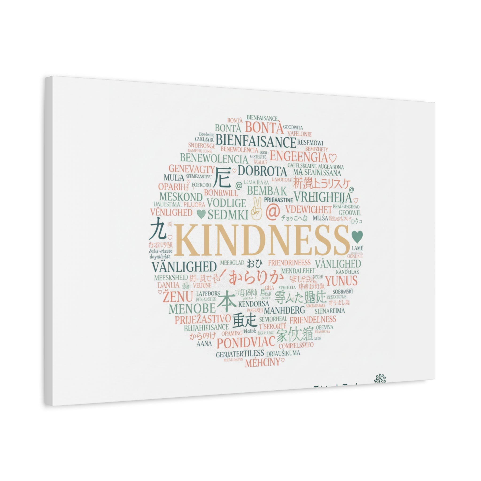 Kindness Word Cloud Canvas | Fresh Start Minimalist Wall Art