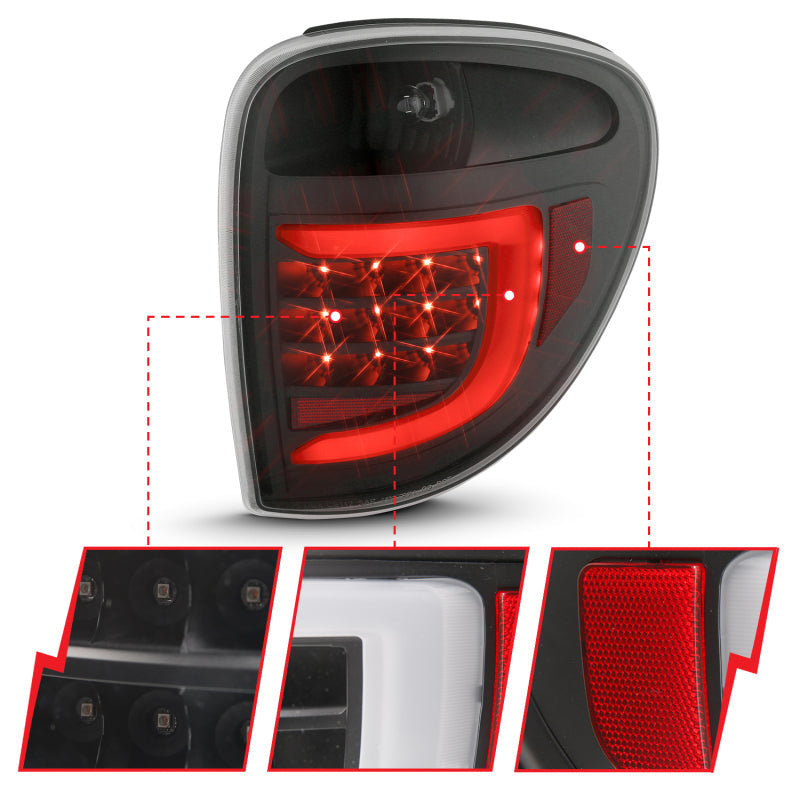 ANZO 2004-2007 Dodge  Grand Caravan LED Tail Lights w/ Light Bar Black Housing Clear Lens 311365