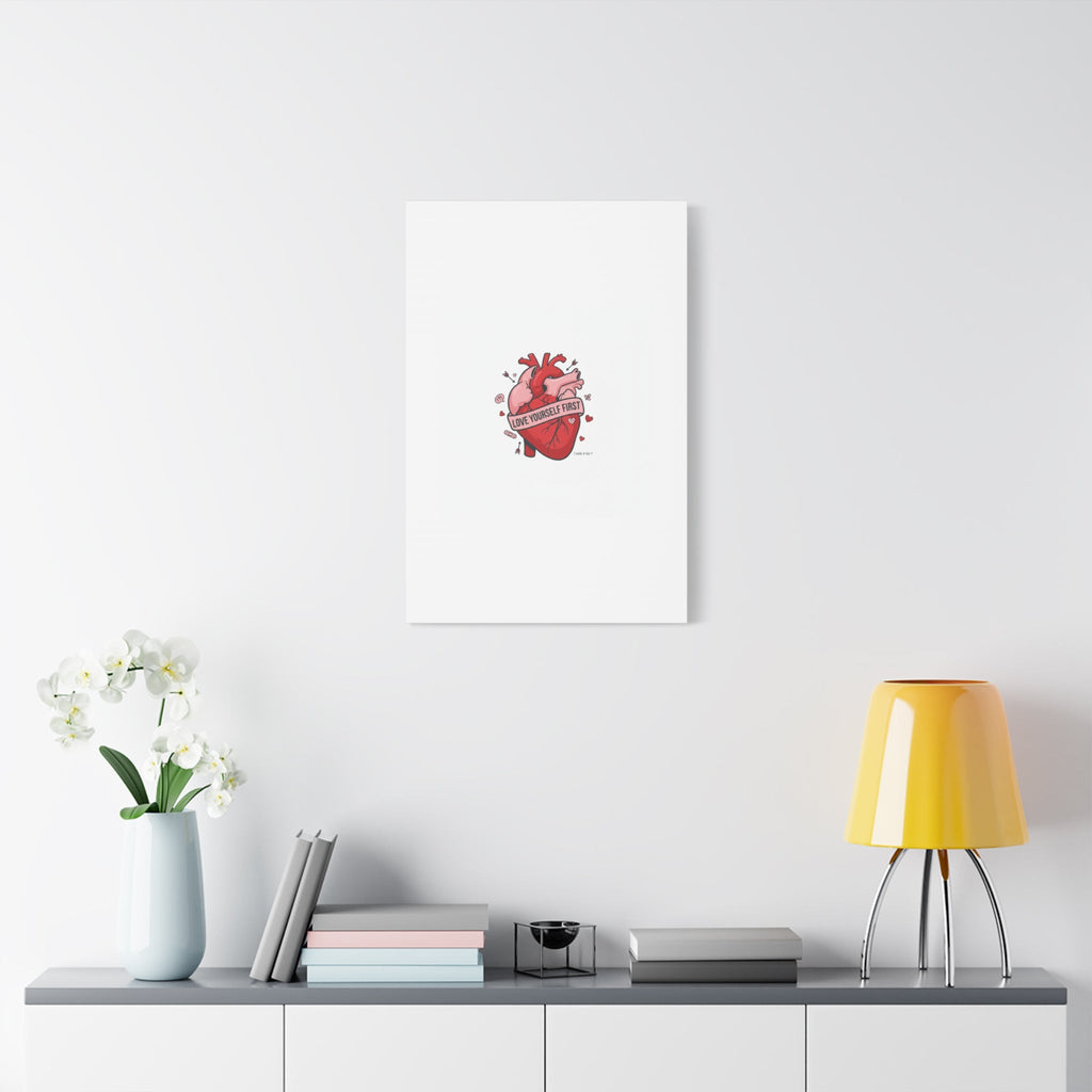Love Yourself First Canvas, Hearts-with-a-Twist, Anti-Valentine Art