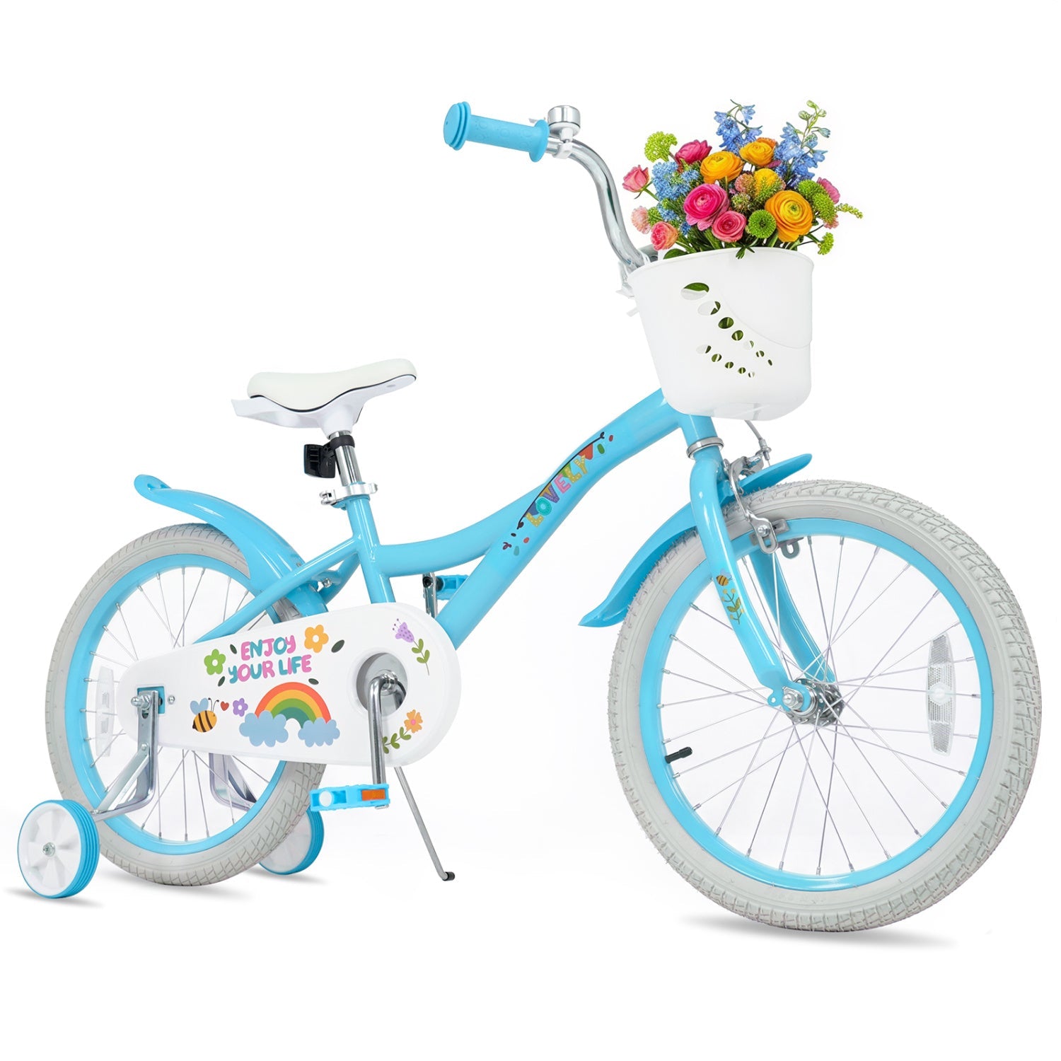 Girls Bike 12-18 Inch with Training Wheels and Basket