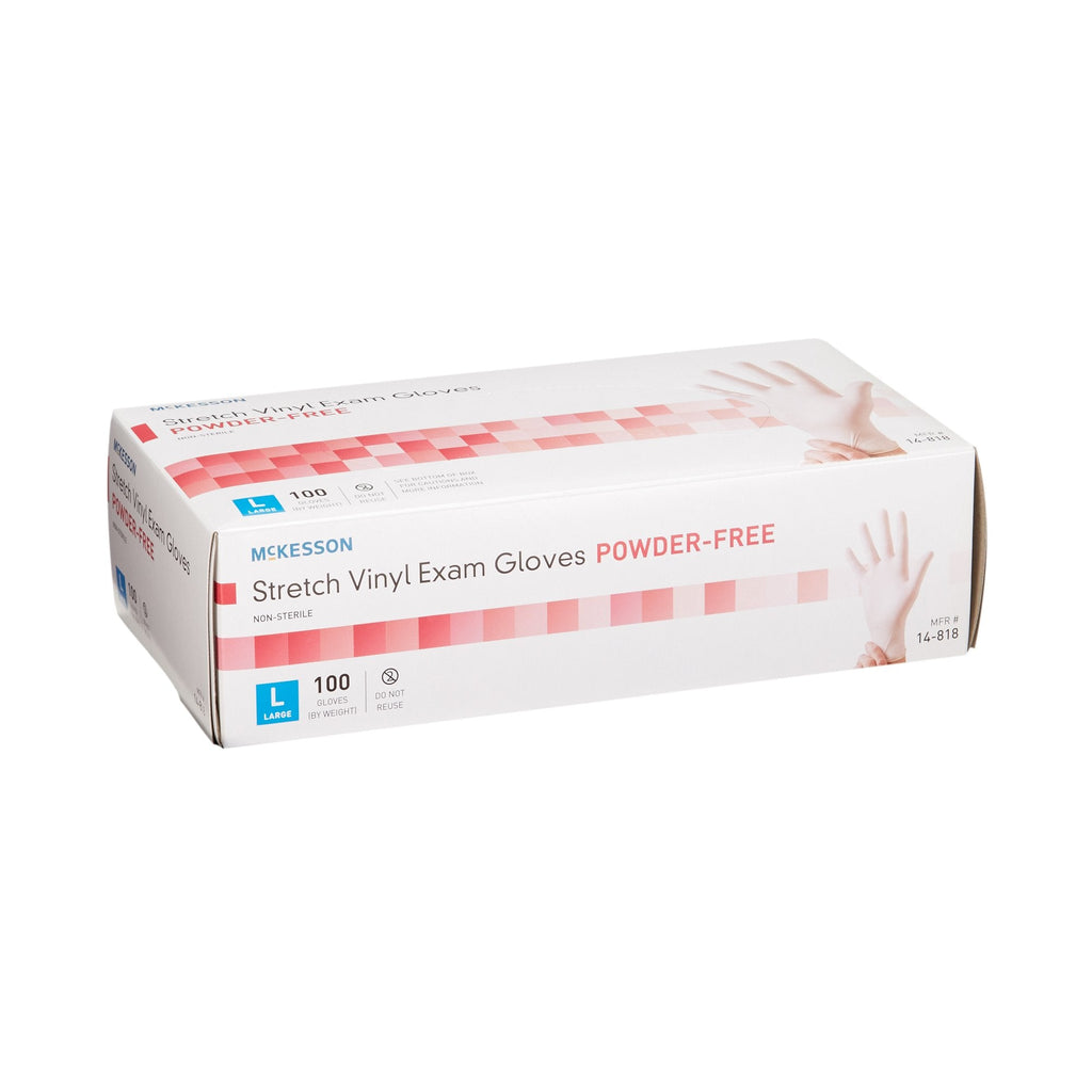 McKesson Stretch Vinyl Exam Glove, Large, Ivory 14-818