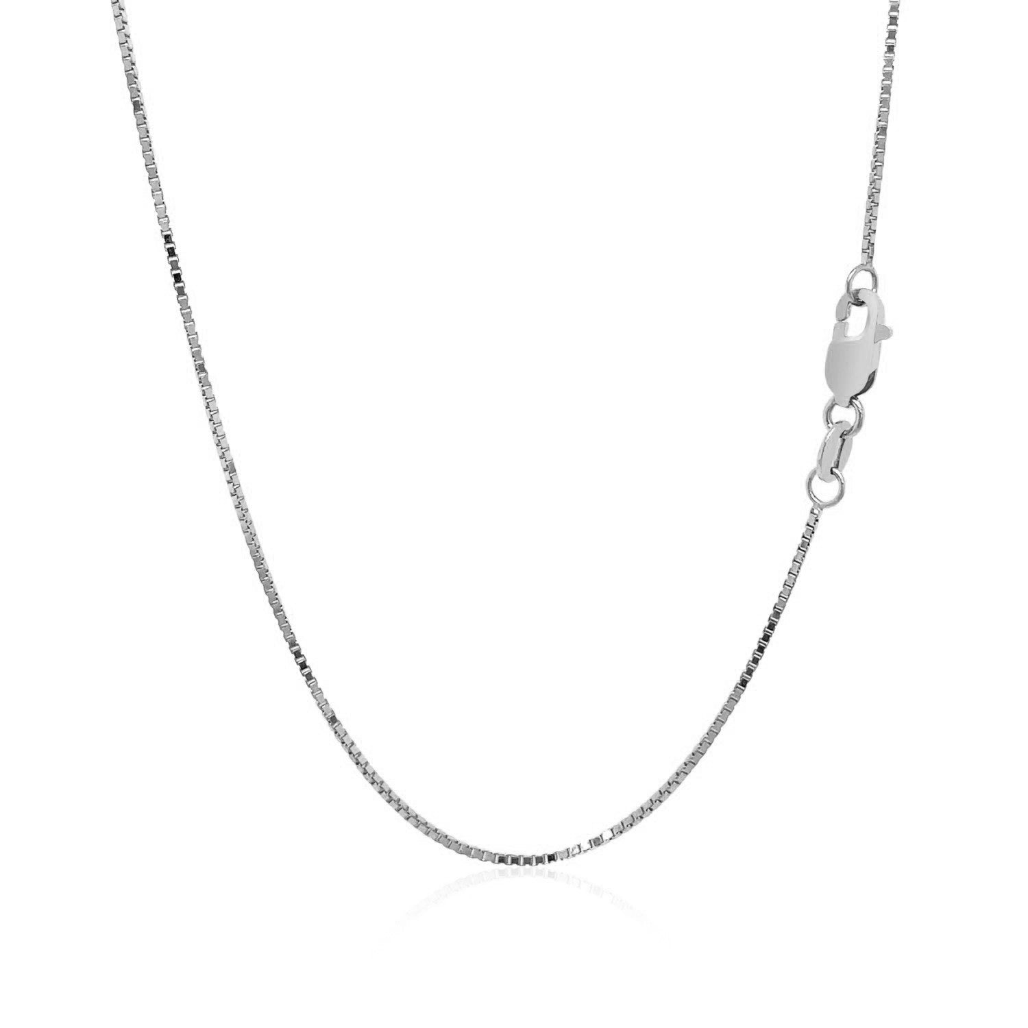 18k White Gold Box Chain 0.8mm (0.78 mm) - PhishStones Products
