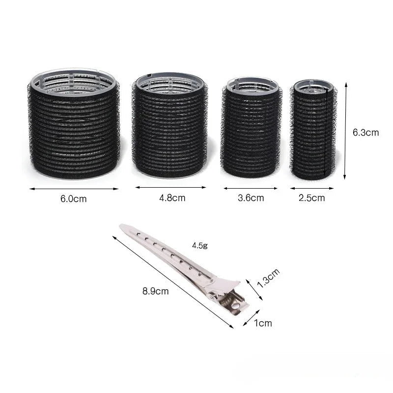 19 - 35pcs/Set Hair Roller Sets 18pcs Plastic Self Grip Heatless Hair Curlers 3 Sizes Hair Rollers Clips DIY Hairdressing Tools - PhishStones Products