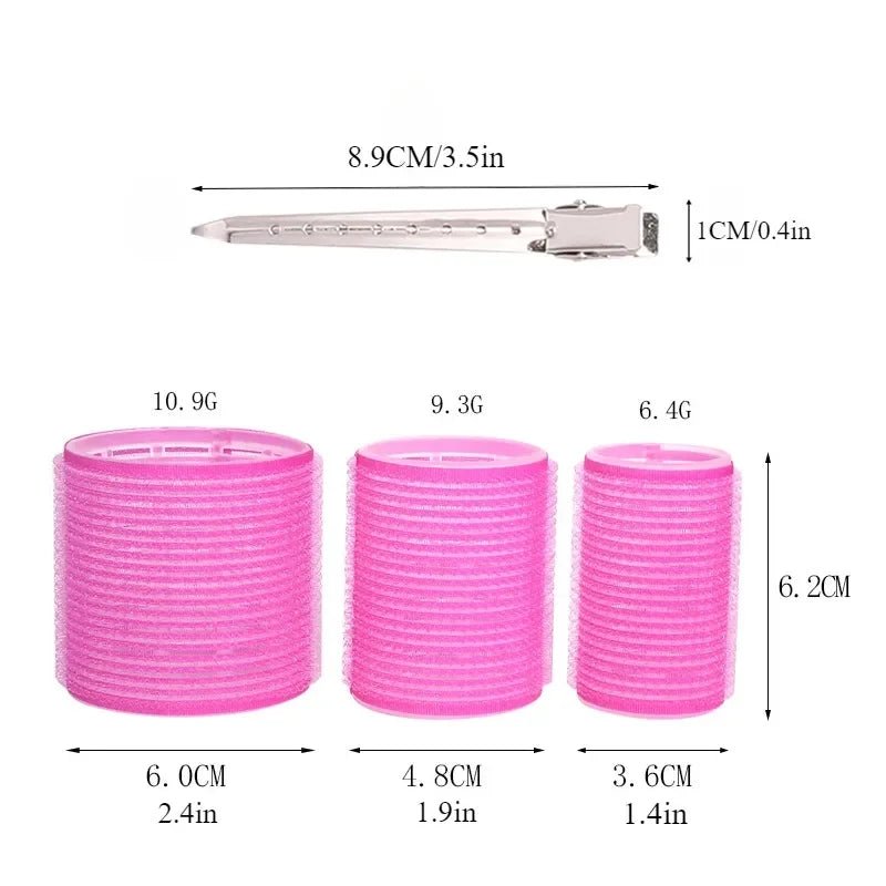 19 - 35pcs/Set Hair Roller Sets 18pcs Plastic Self Grip Heatless Hair Curlers 3 Sizes Hair Rollers Clips DIY Hairdressing Tools - PhishStones Products