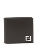 Fendi Men Leather And Ff Canvas Compact Bi-Fold Wallet