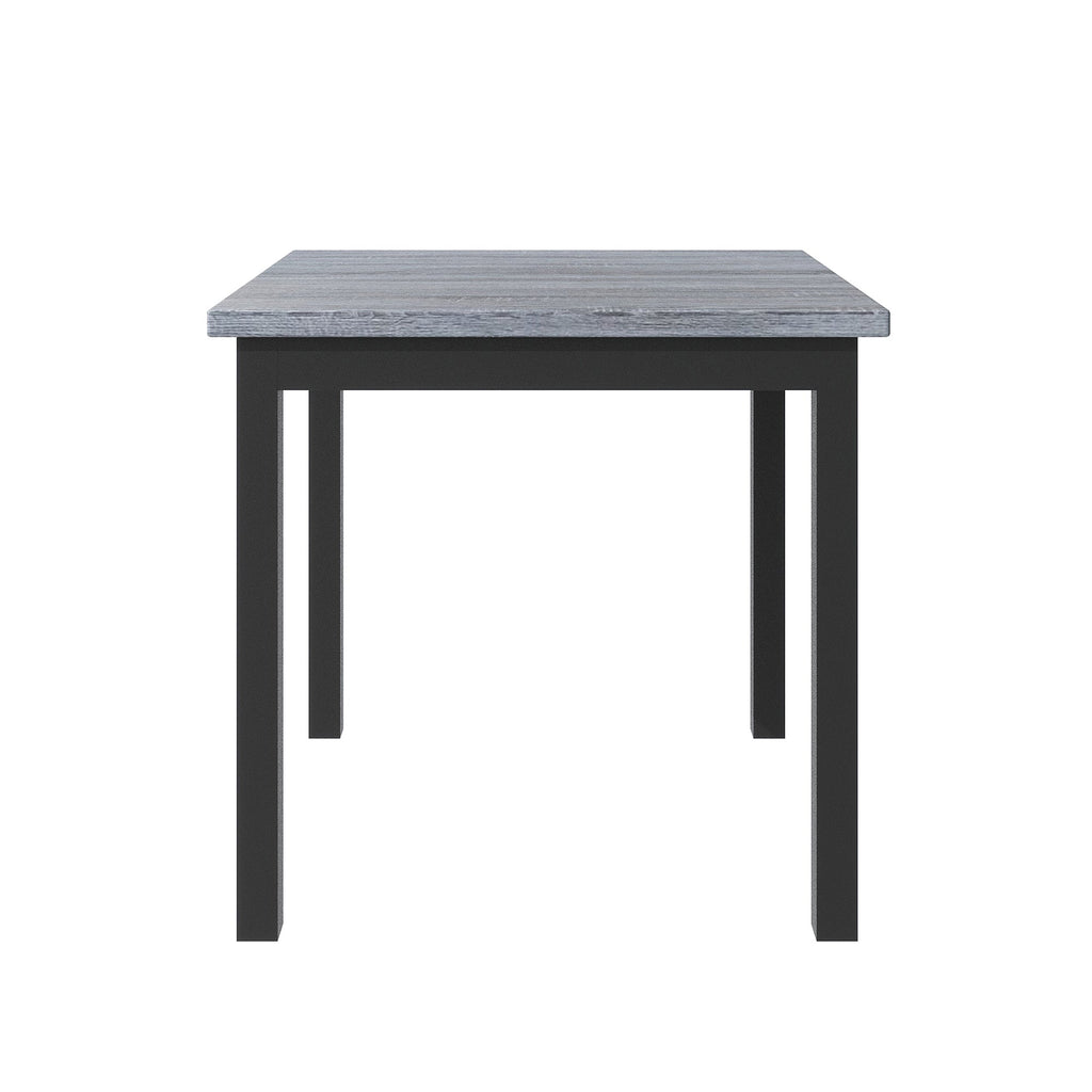TOPMAX 5-Piece Counter Height Dining Set Wood Square Dining Room Table and Chairs Stools w/Footrest & 4 Upholstered high-back Chairs,Black