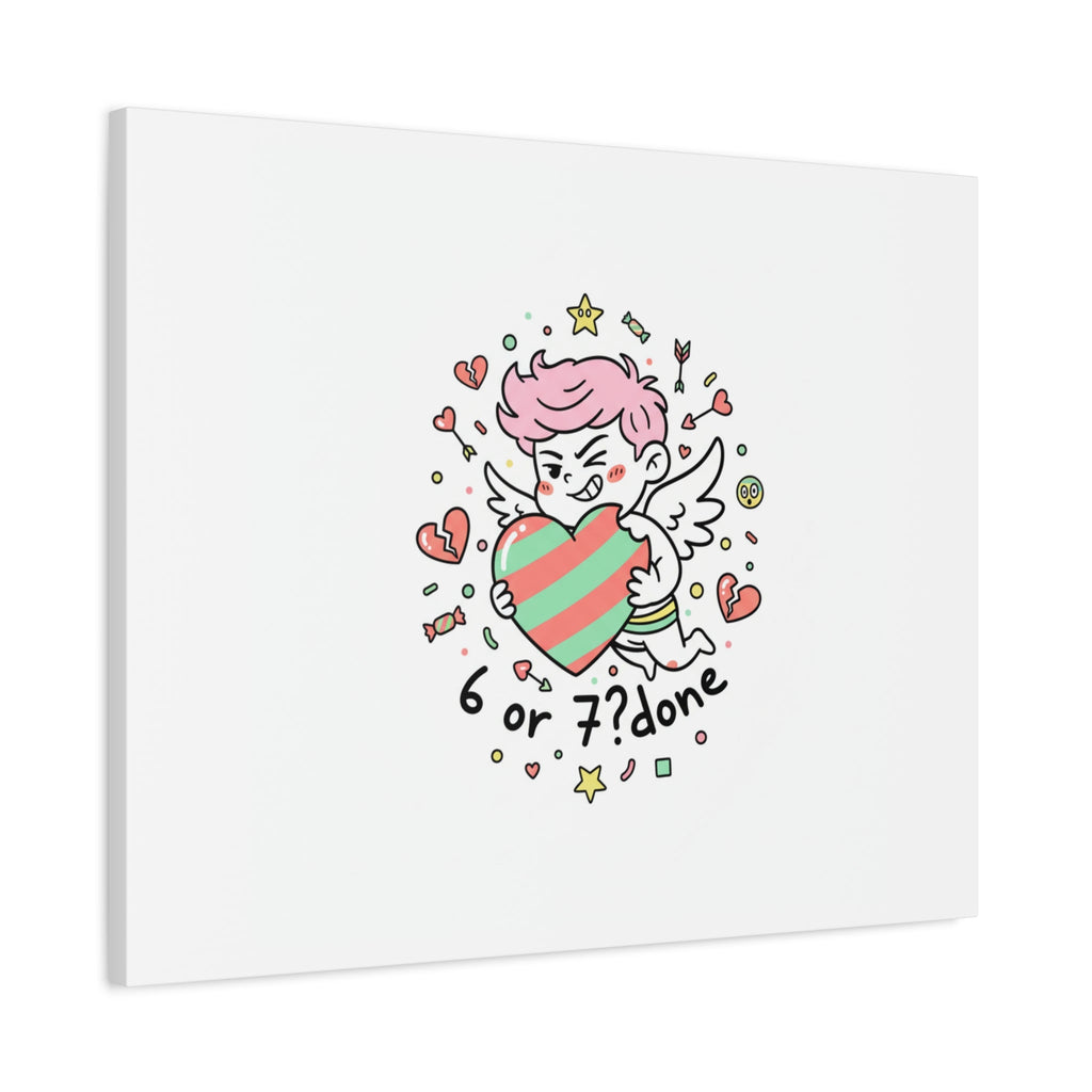 Weird Cupid heart illustration Canvas | Weird Valentine, quirky chaotic love