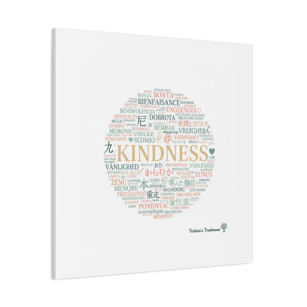 Kindness Word Cloud Canvas | Fresh Start Minimalist Wall Art