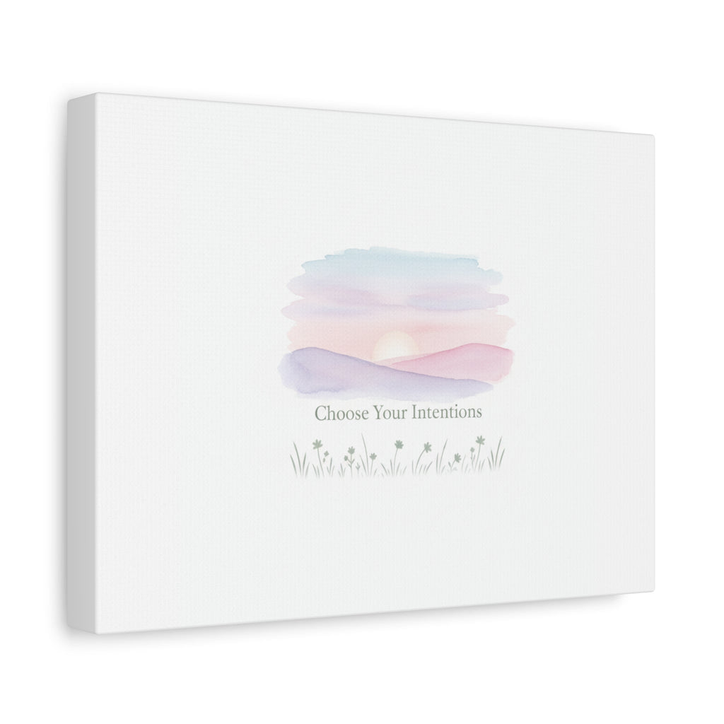 Choose Your Intentions Canvas, soft wellness poster, pastel gradient mindfulness art