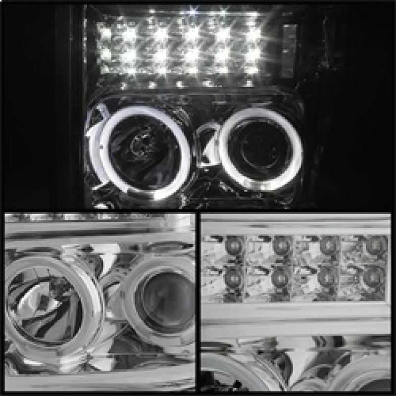 SPYDER Xtune Ford F250/350/450 Super Duty 08-10 Projector Headlights LED Halo Chrome PRO-JH-FS08-LED-C 5076274