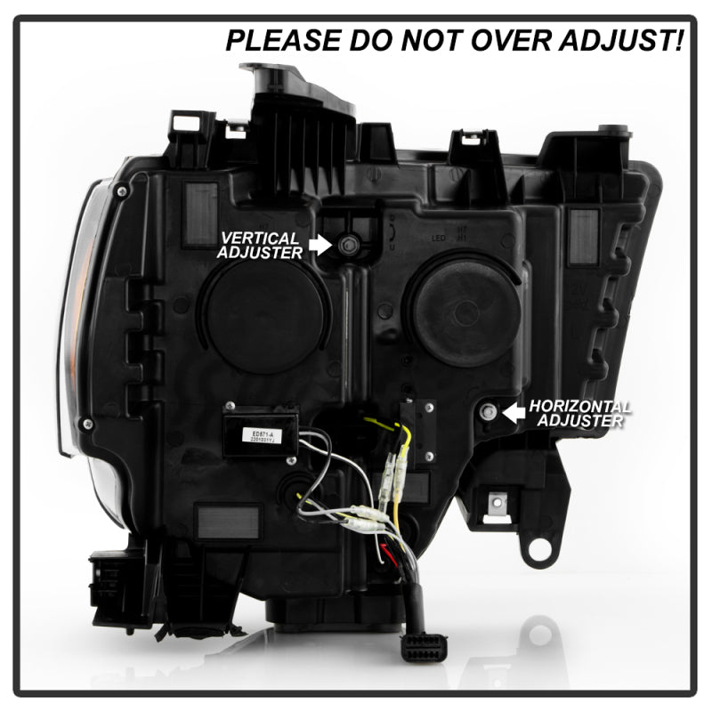 SPYDER 19-22 Dodge Ram 2500/3500 (Halogen Model Only) Proj. Headlights (PRO-YD-DR19HDHALAP-SEQ-BK) 5088604