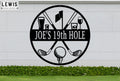 Golf 19th Hole Custom Name Metal Sign | Personalized Golf Bar Decor