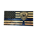 Custom Thin Blue Line Wooden Flag with Police Baton and Badge