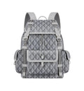 Dior Gray Coated Cotton Canvas with CD Diamond Print and Dior Gray Smooth Calfskin
