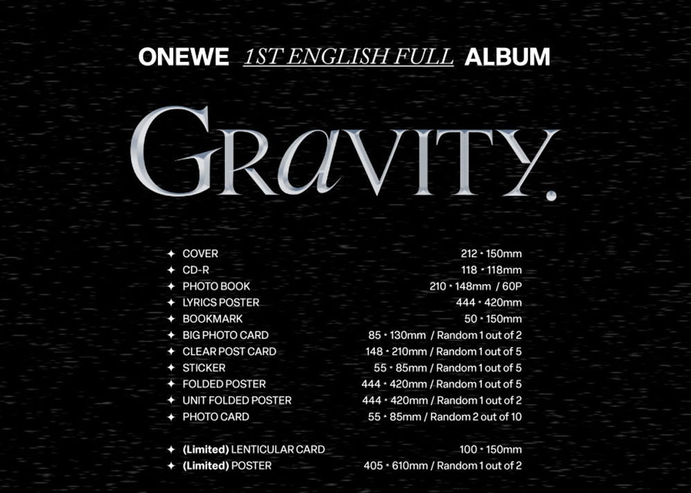 Onewe 1st Full Album English - Gravity