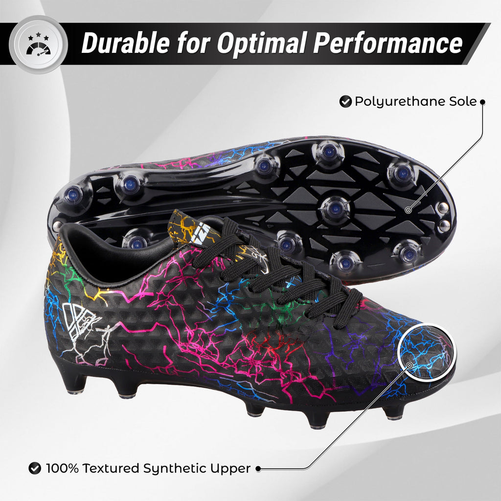 Vizari Zodiac JR Kids Firm Ground (FG) Soccer Cleats – Black, Youth Sizes 8C–6Y
