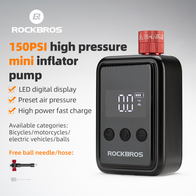 ROCKBROS HW140 Mini Electric Air Bike Tire Pump 150PSI 500mAh