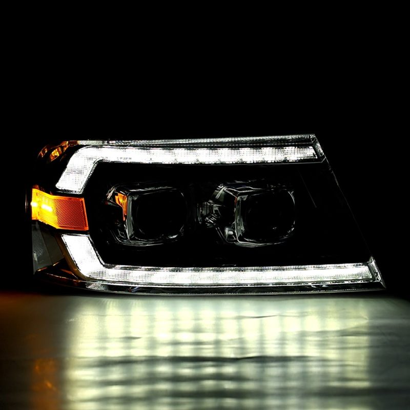 AlphaRex 04-08 Ford F-150 (No 2004 Heritage) LUXX-Series LED Proj HL Alpha-Blk w/Actv Lgt / Seq. Sig 880131 *Discontinued