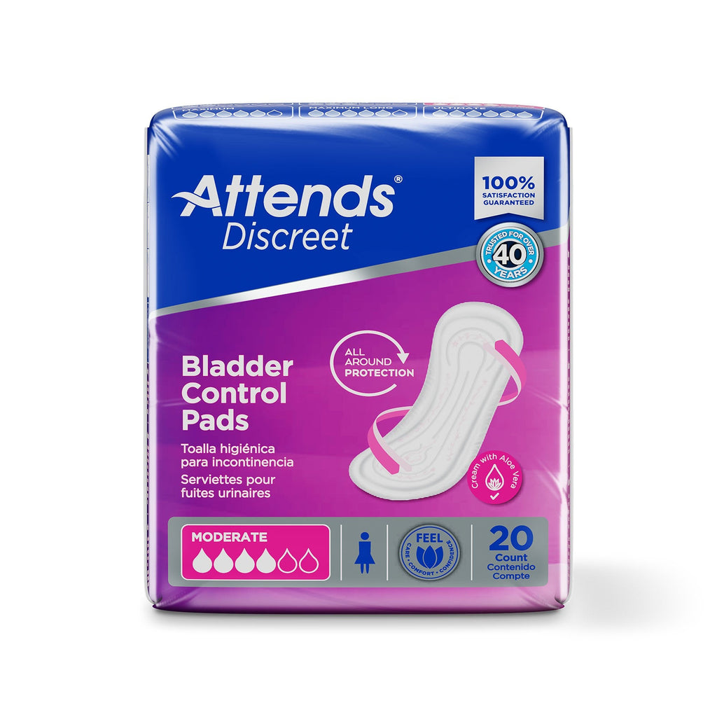 Attends® Discreet Women's Moderate Bladder Control Pad, 10½-Inch Length ADPMOD