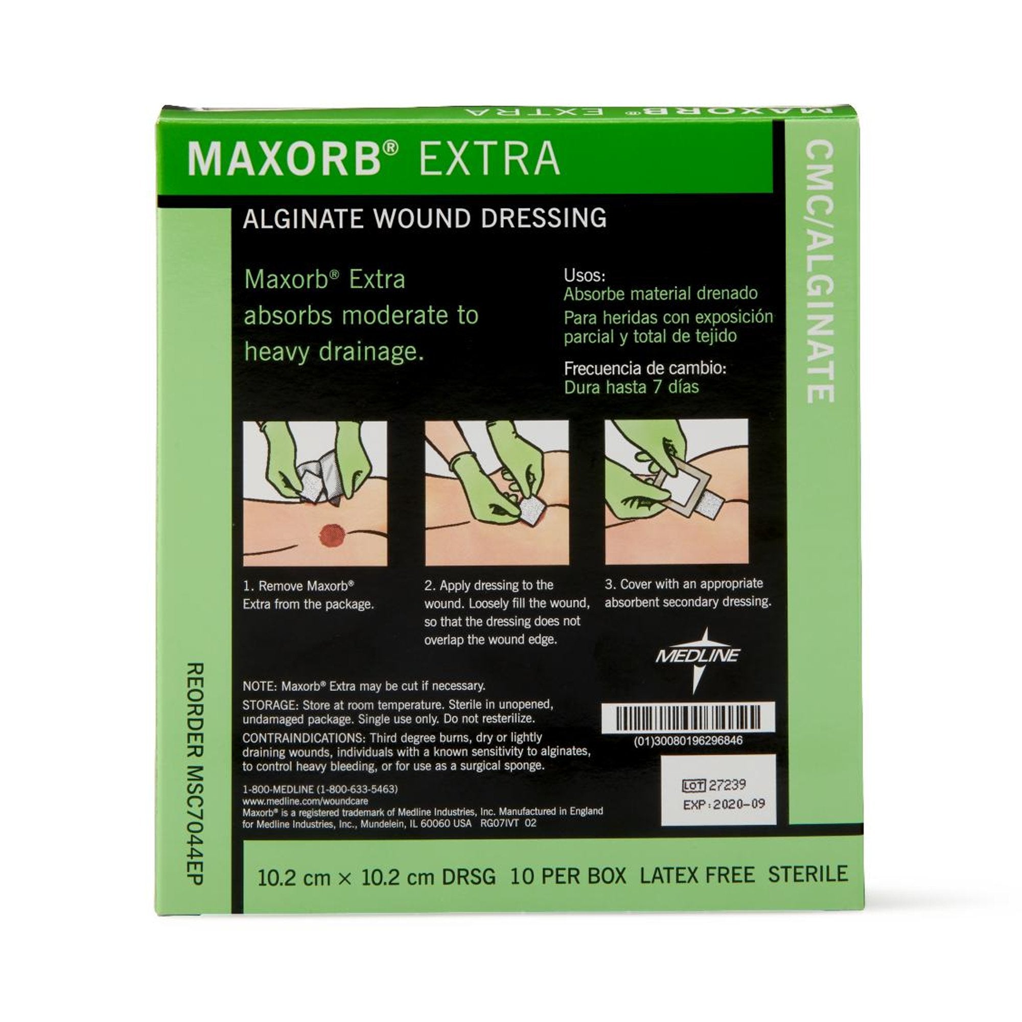 Maxorb® Extra Calcium Alginate Dressing, 4 x 4 Inch MSC7044EP