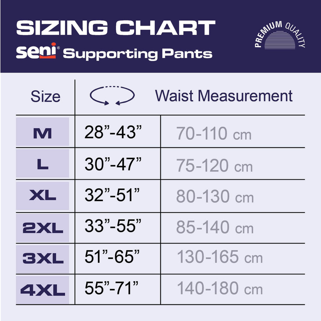 Seni® Pull On Boxer Style Knit Pant, Large, Unisex S-LA02-US1