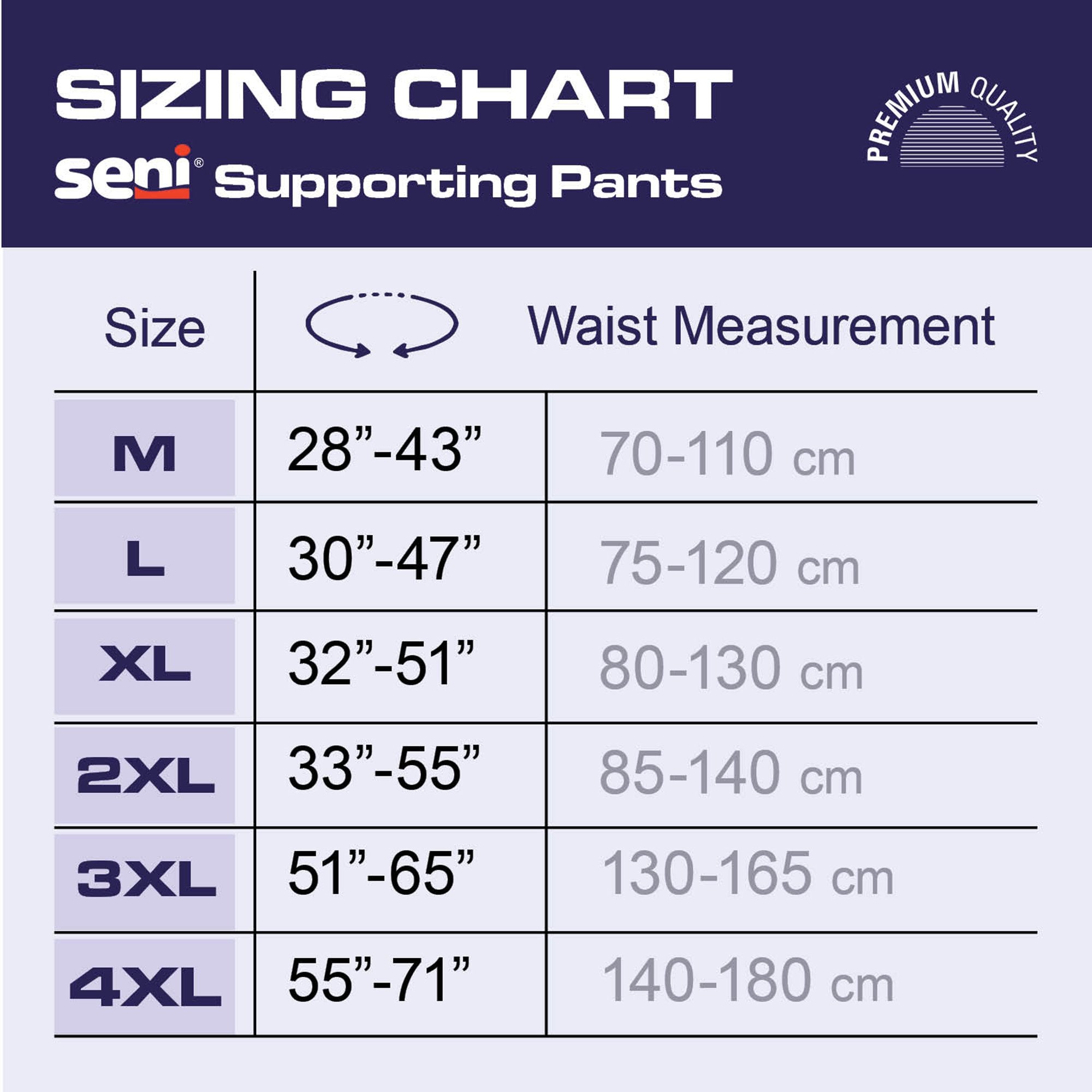 Seni® Pull On Boxer Style Knit Pant, Large, Unisex S-LA02-US1