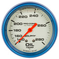 AutoMeter Gauge Oil Temp 2-5/8in. 140-280 Deg. F Liquid Filled Mech Glow In Dark Ultra-Nite 4241
