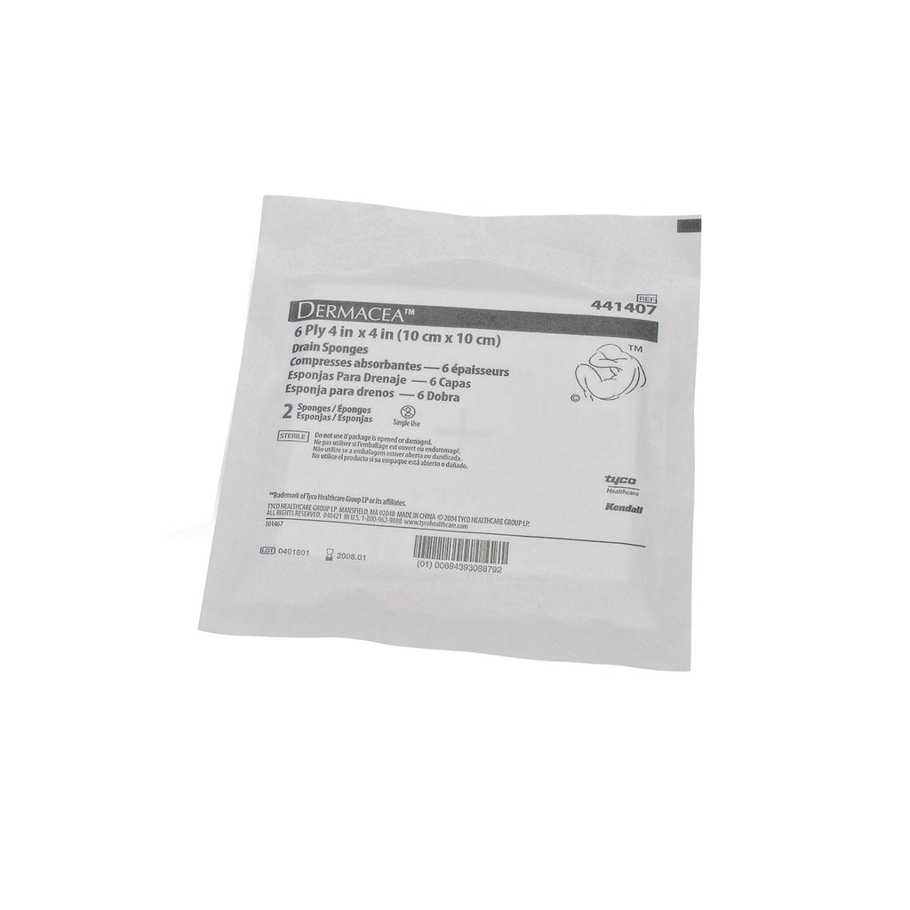 Dermacea™ Drain Sponge, 4 x 4 Inch, 6-Ply 441407