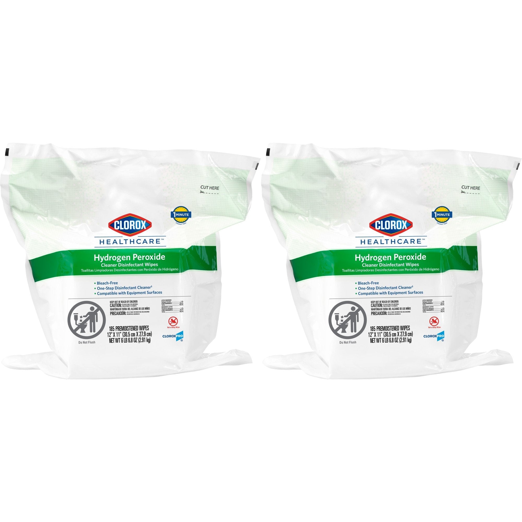 Clorox Healthcare® Hydrogen Peroxide Cleaner Disinfectant Wipes, Refill Pouch 30827