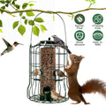 Metal Bird Feeder: Squirrel-Proof Seed Feeder with 4 Ports