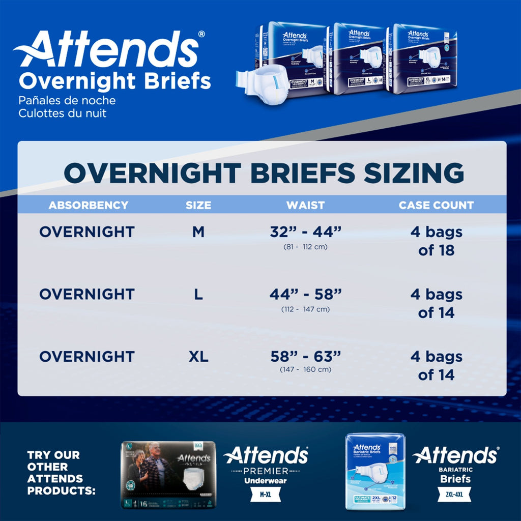Attends® Briefs with Overnight Protection, Medium DDEW20